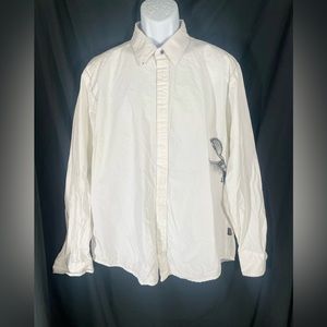 XL Volcun white button down shirt long sleeve